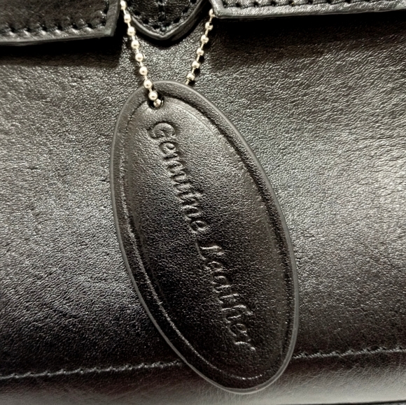 WILSONS GENUINE LEATHER BLACK PURSE SATCHEL WINTER HAND BAG - Picture 11 of 12